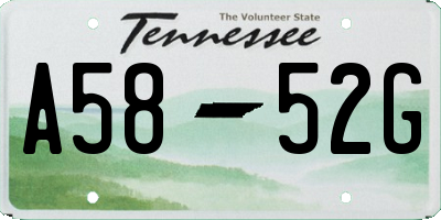 TN license plate A5852G