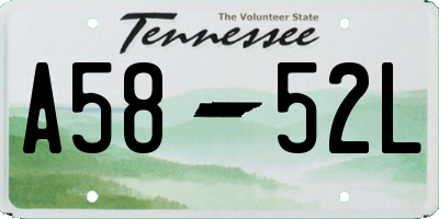 TN license plate A5852L