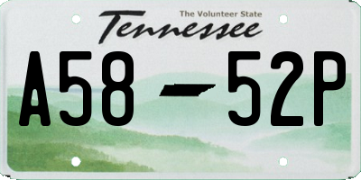 TN license plate A5852P