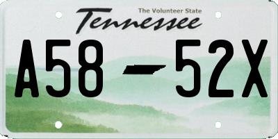 TN license plate A5852X