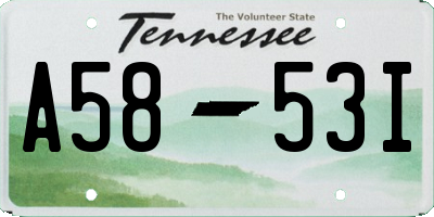 TN license plate A5853I