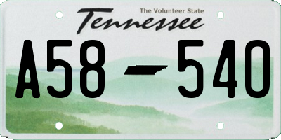 TN license plate A5854O