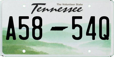 TN license plate A5854Q