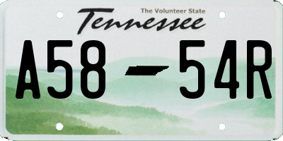 TN license plate A5854R