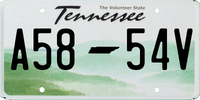 TN license plate A5854V