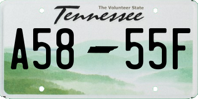 TN license plate A5855F