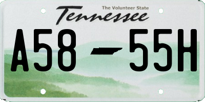 TN license plate A5855H
