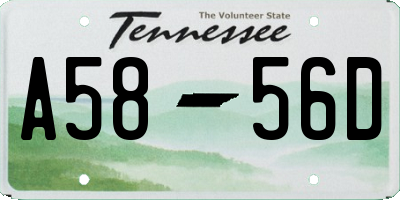 TN license plate A5856D