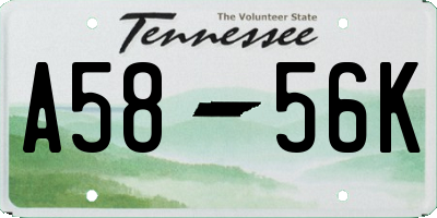 TN license plate A5856K
