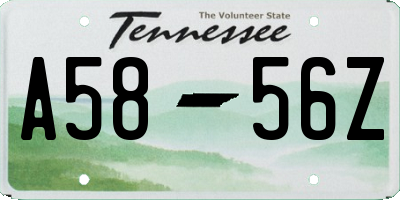 TN license plate A5856Z