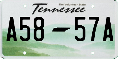 TN license plate A5857A