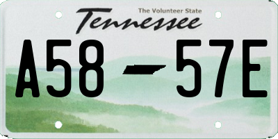 TN license plate A5857E