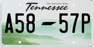TN license plate A5857P