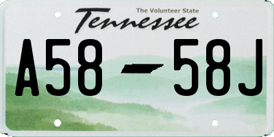 TN license plate A5858J
