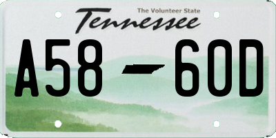 TN license plate A5860D