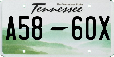 TN license plate A5860X
