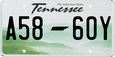 TN license plate A5860Y