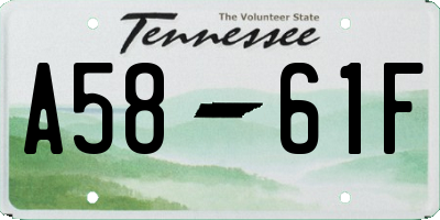 TN license plate A5861F