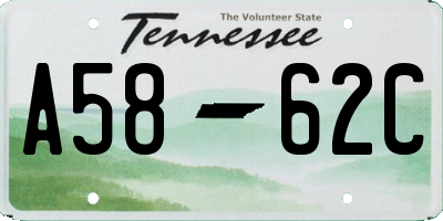 TN license plate A5862C