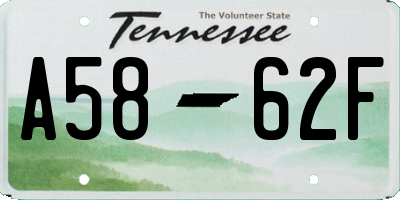 TN license plate A5862F