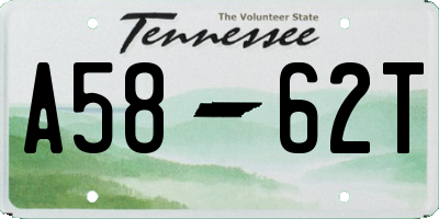 TN license plate A5862T