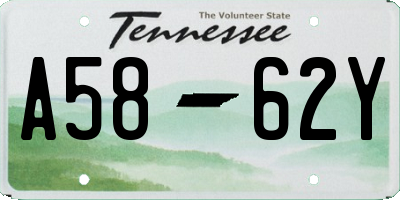 TN license plate A5862Y