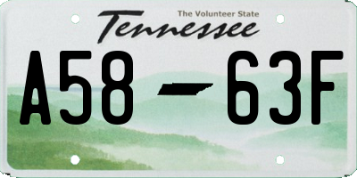 TN license plate A5863F
