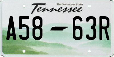 TN license plate A5863R