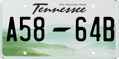 TN license plate A5864B