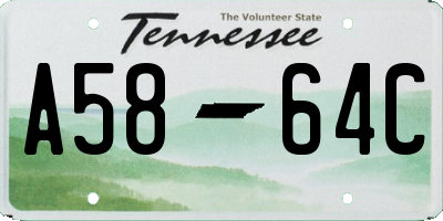 TN license plate A5864C