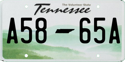 TN license plate A5865A