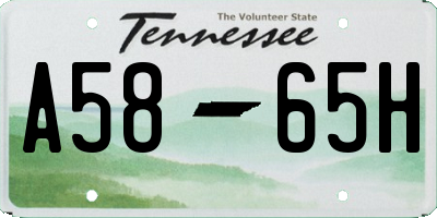 TN license plate A5865H