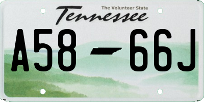 TN license plate A5866J