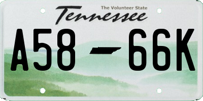 TN license plate A5866K