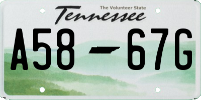 TN license plate A5867G