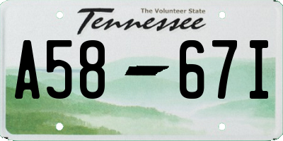 TN license plate A5867I