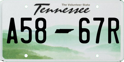 TN license plate A5867R