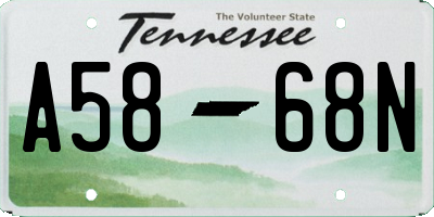 TN license plate A5868N
