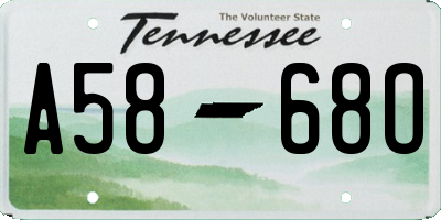 TN license plate A5868O