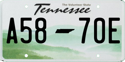 TN license plate A5870E