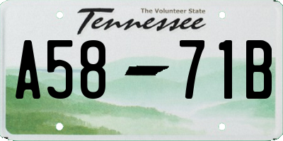 TN license plate A5871B