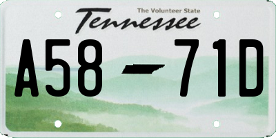 TN license plate A5871D