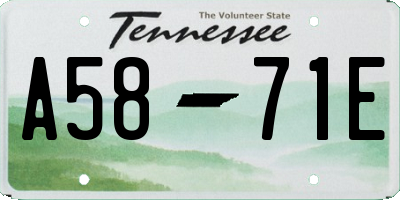 TN license plate A5871E