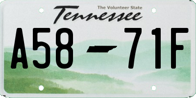 TN license plate A5871F