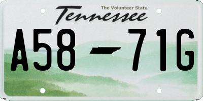 TN license plate A5871G