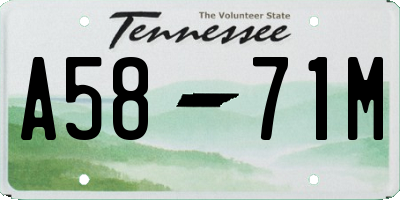 TN license plate A5871M
