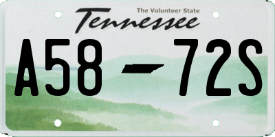 TN license plate A5872S