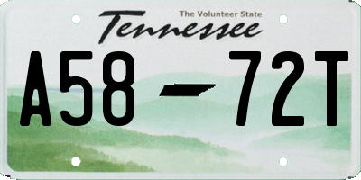 TN license plate A5872T