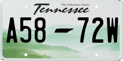 TN license plate A5872W