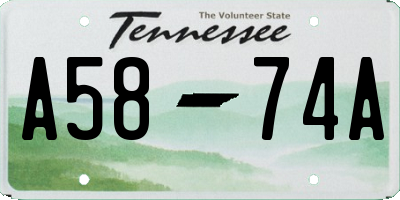 TN license plate A5874A